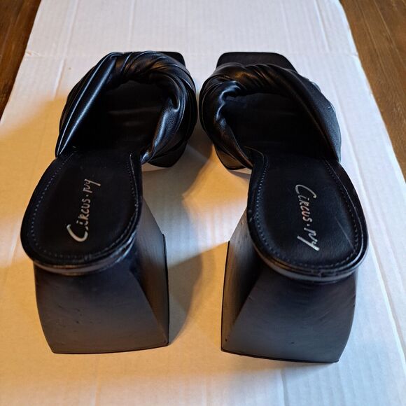 Sam Edelman Circus NY Marianna Sandal Black Slide Block Heel Vegan Womens Sz 8 - Picture 5 of 16